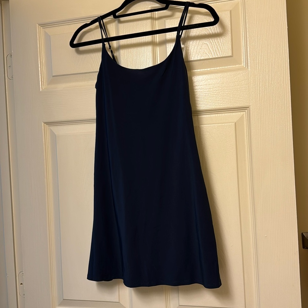 Women's Navy Slip Dress with Spaghetti Straps